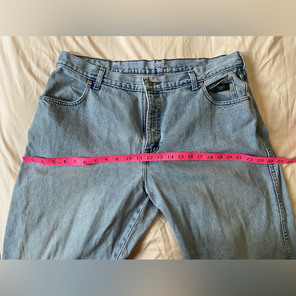 Vintage Harley Davidson Jeans 90s High Waisted Rise 100% Cotton Straight Leg - Picture 10 of 12